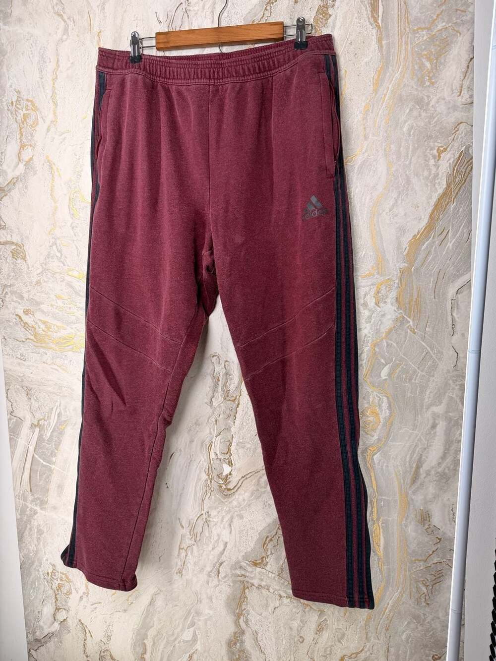 Adidas Tiro 19 mens Fleece Track Pants Maroon Red 3-Stripes Zip Pockets size xl